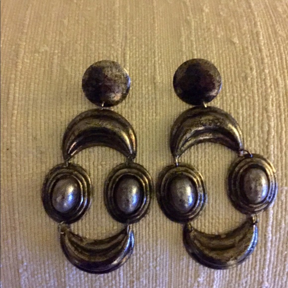 Metal Drop Earrings - Picture 2 of 3